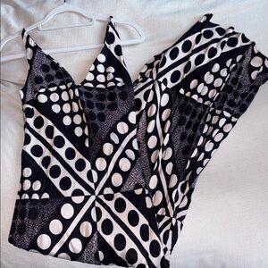 ASOS Design Polka Dot Abstract Silk Maxi Dress